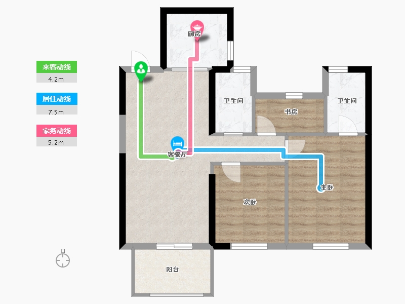 福建省-宁德市-懋富·金滩观海-71.00-户型库-动静线