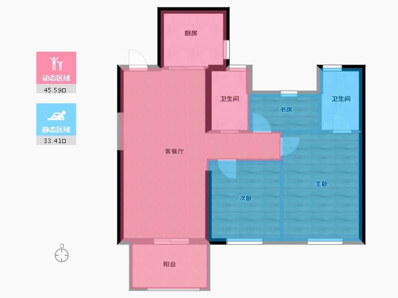 福建省-宁德市-懋富·金滩观海-71.00-户型库-动静分区