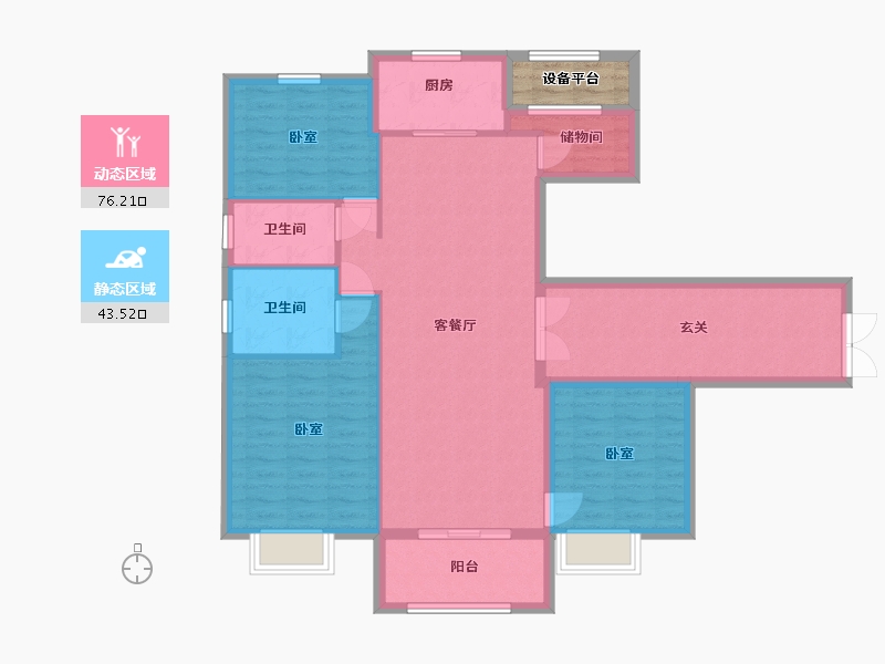 浙江省-湖州市-惠丰悦君府-111.20-户型库-动静分区