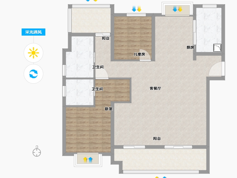 安徽省-合肥市-翡翠天际-118.00-户型库-采光通风