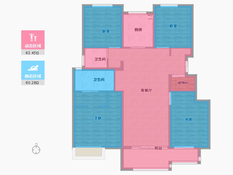 安徽省-合肥市-万科苏高新中央公园-111.00-户型库-动静分区