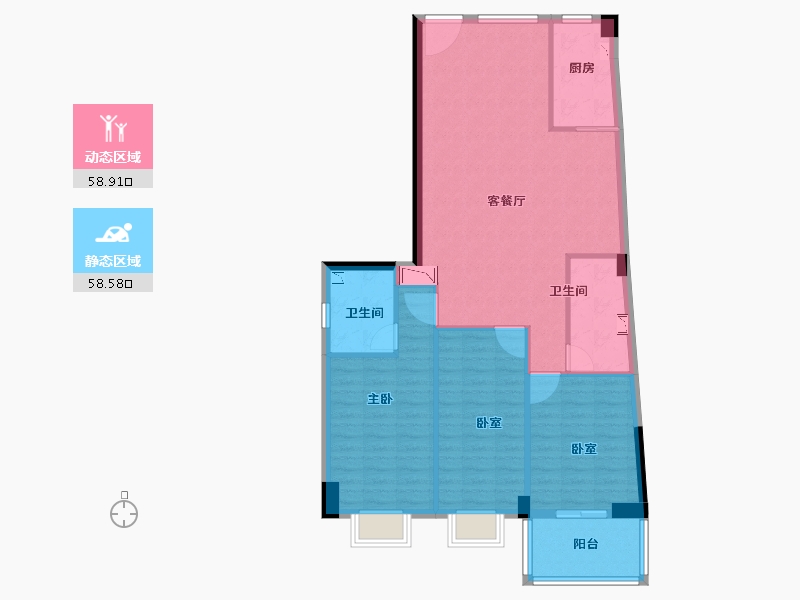 福建省-莆田市-凤达·南湖佳园-106.35-户型库-动静分区