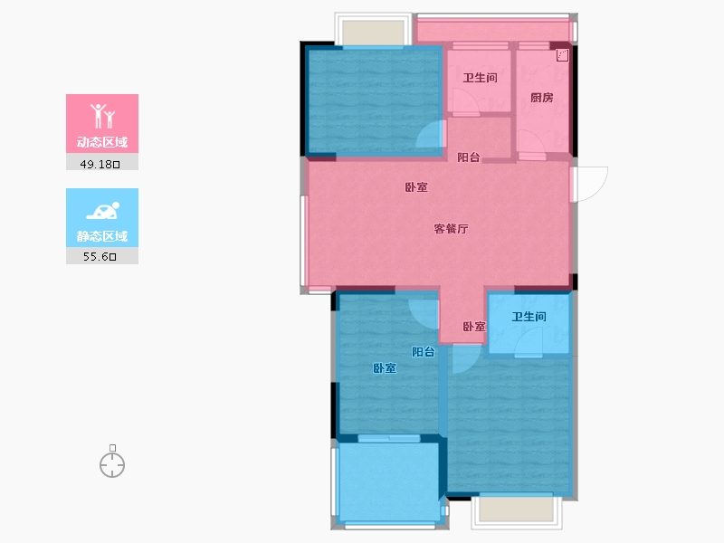 江苏省-无锡市-藕乐汇悦府Ⅱ期-93.00-户型库-动静分区