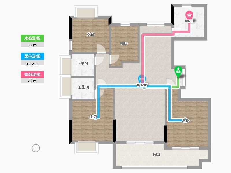 江苏省-南通市-沪润金域蓝湾-111.01-户型库-动静线