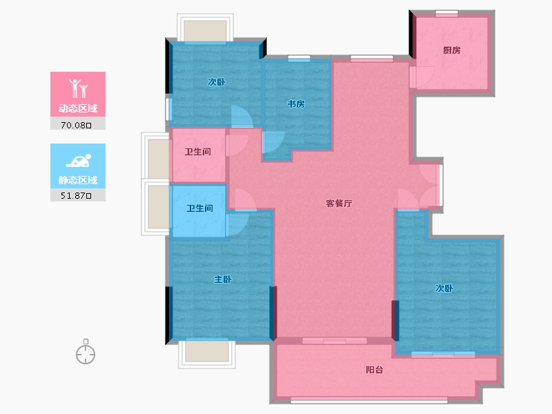 江苏省-南通市-沪润金域蓝湾-111.01-户型库-动静分区