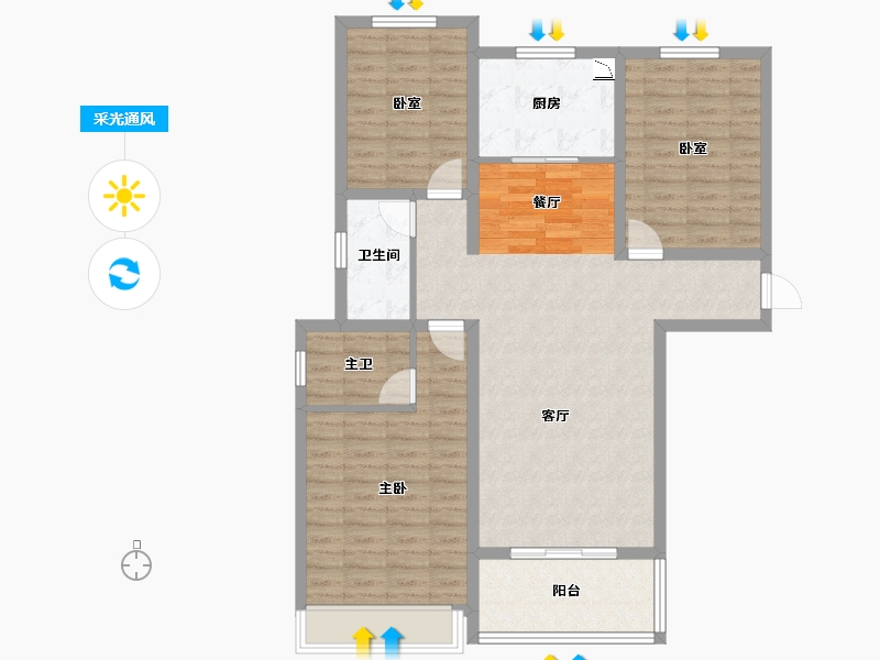 江苏省-盐城市-学府名苑-101.50-户型库-采光通风