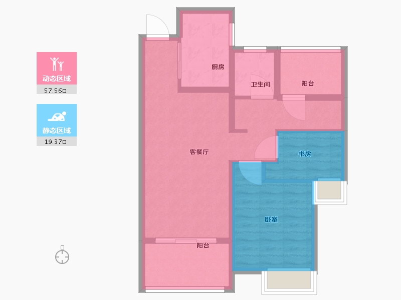 江苏省-苏州市-新城红树湾-68.19-户型库-动静分区