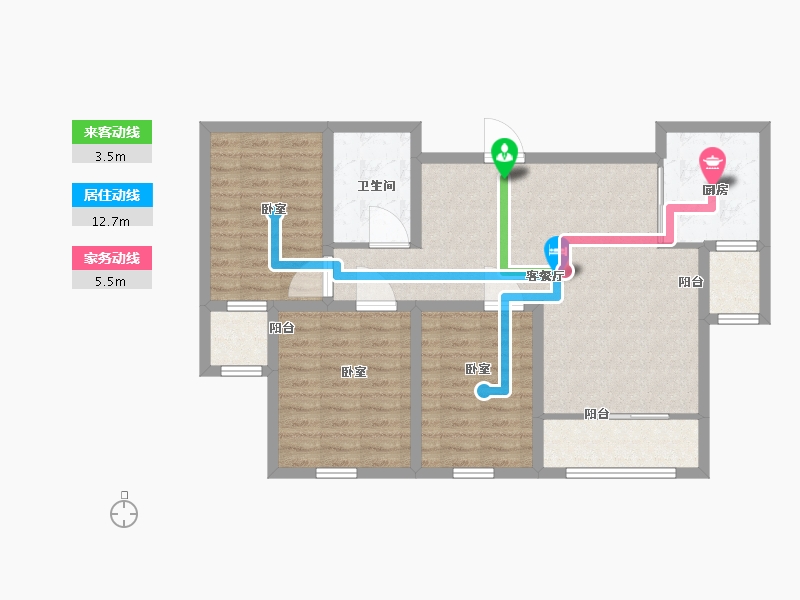 宁夏回族自治区-银川市-吉泰泰安世家-86.01-户型库-动静线