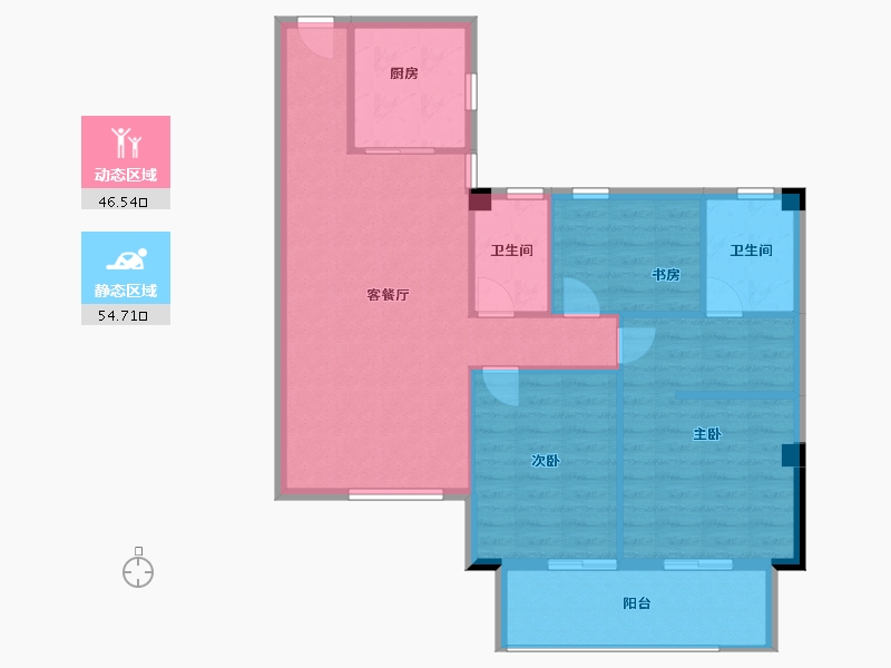 福建省-宁德市-屏南花亭小区-92.10-户型库-动静分区