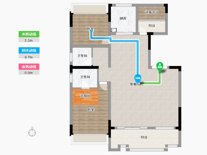 安徽省-合肥市-高速·时代公馆-113.00-户型库-动静线