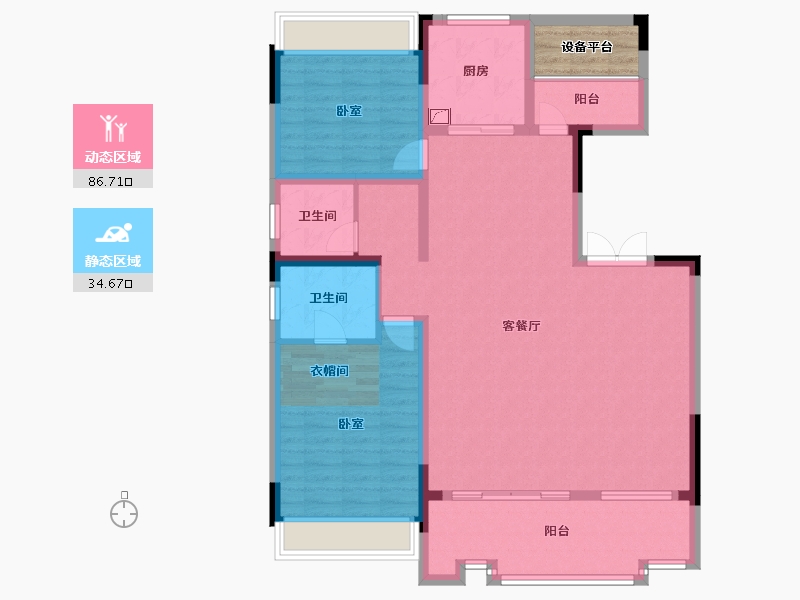 安徽省-合肥市-高速·时代公馆-113.00-户型库-动静分区