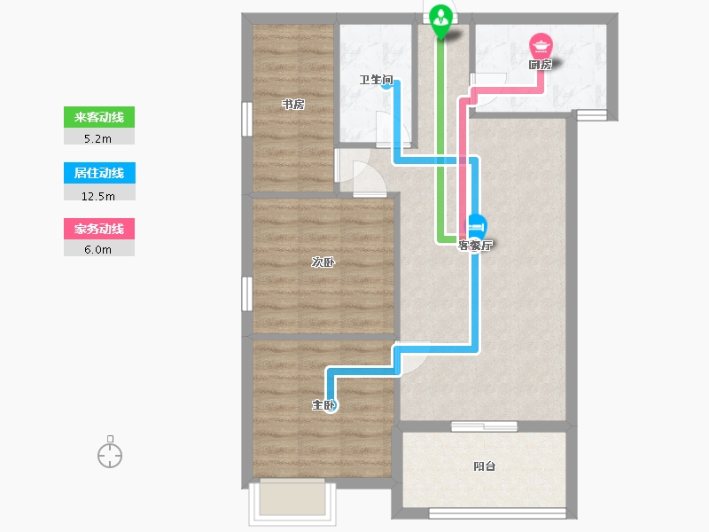 福建省-宁德市-屏南华阳小区二期-73.51-户型库-动静线