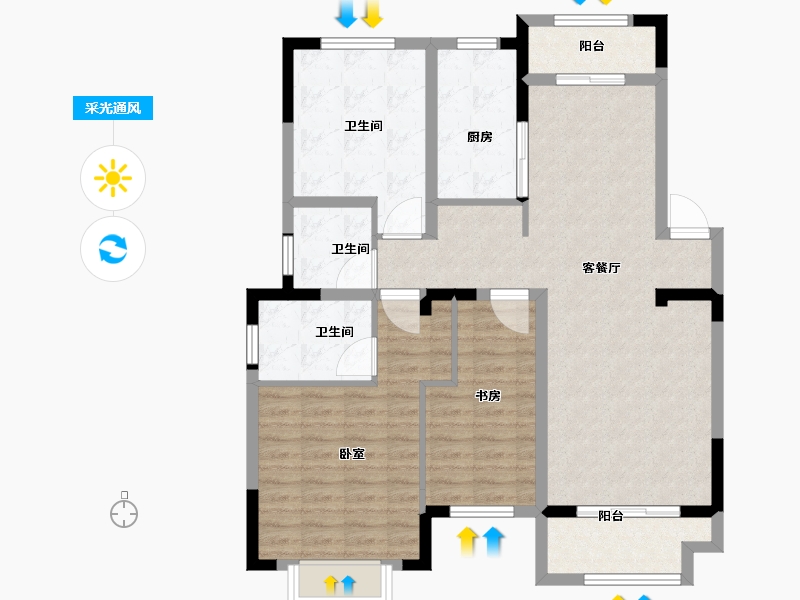 江苏省-宿迁市-台湾小镇（泗洪）-99.00-户型库-采光通风