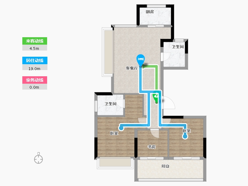 安徽省-芜湖市-信达·翡丽世家-90.55-户型库-动静线