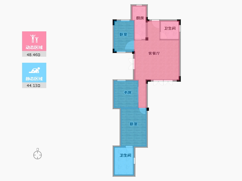 浙江省-绍兴市-蓝城桃李春风-84.00-户型库-动静分区