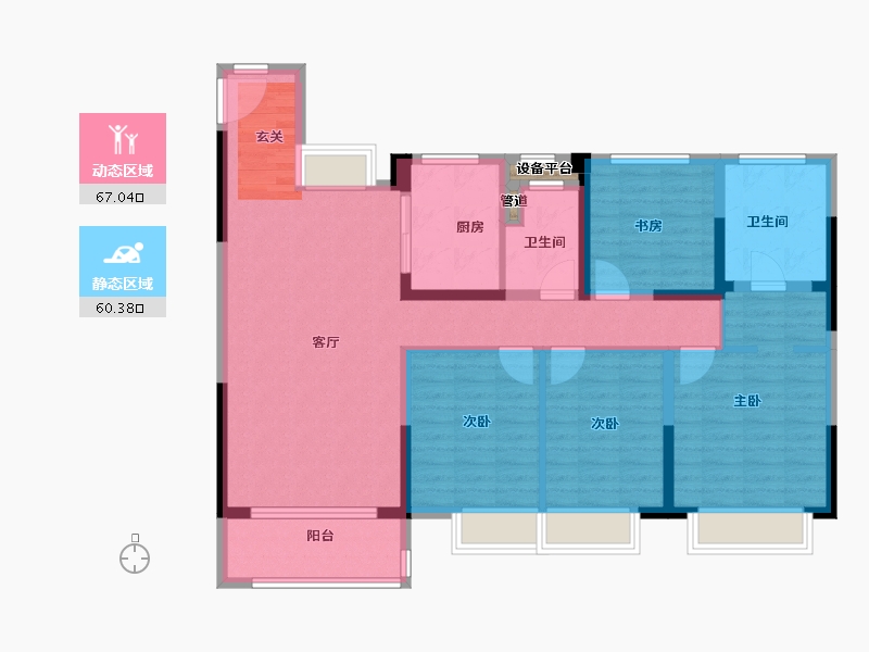 福建省-福州市-中海观澜府-114.00-户型库-动静分区