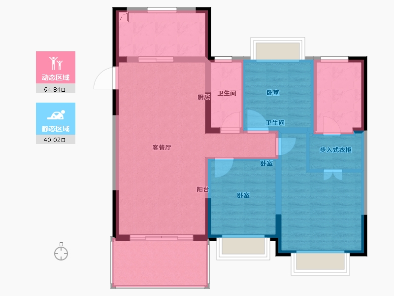 江苏省-无锡市-藕乐汇悦府Ⅱ期-94.00-户型库-动静分区