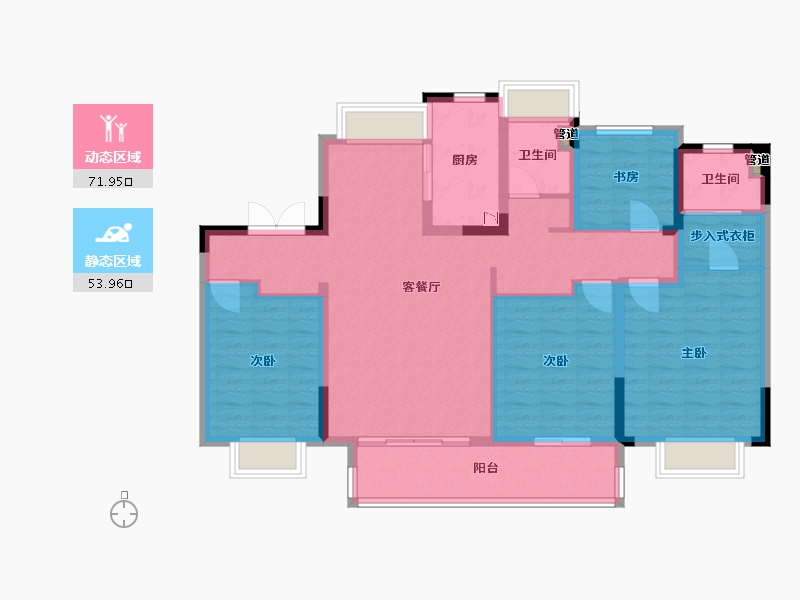 江苏省-泰州市-世茂璀璨泱颂-113.00-户型库-动静分区