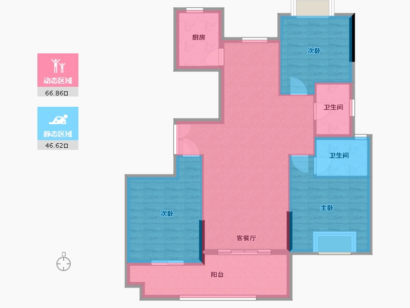 江苏省-南通市-沪润金域蓝湾-103.00-户型库-动静分区