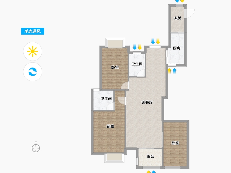 福建省-莆田市-富祥嘉园-102.53-户型库-采光通风