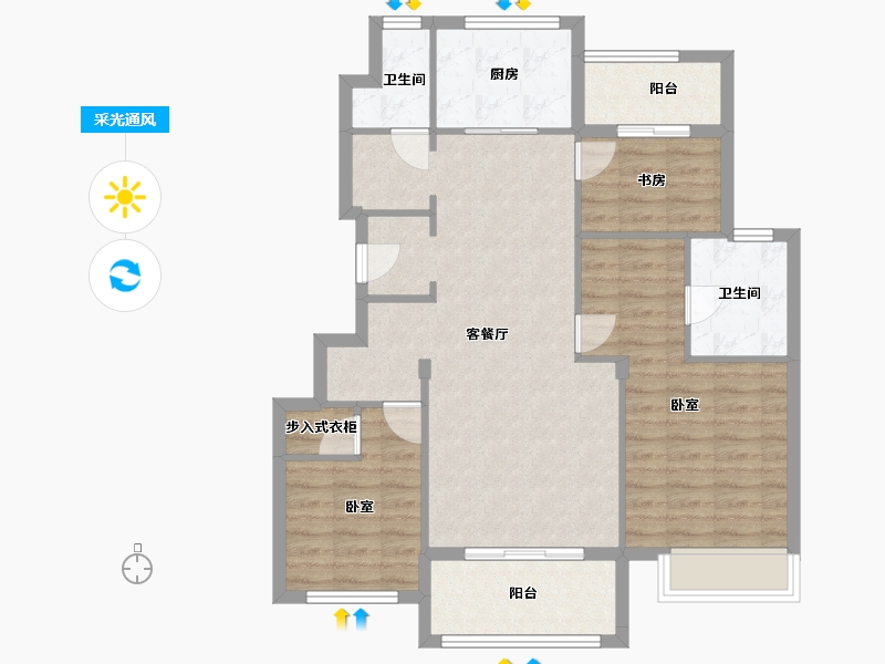 浙江省-湖州市-香悦四季-92.00-户型库-采光通风