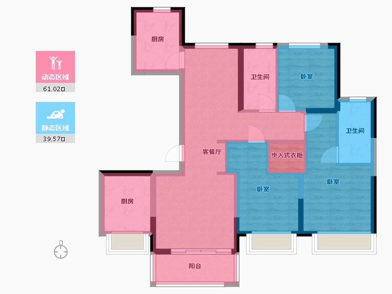 浙江省-宁波市-印东方-88.68-户型库-动静分区