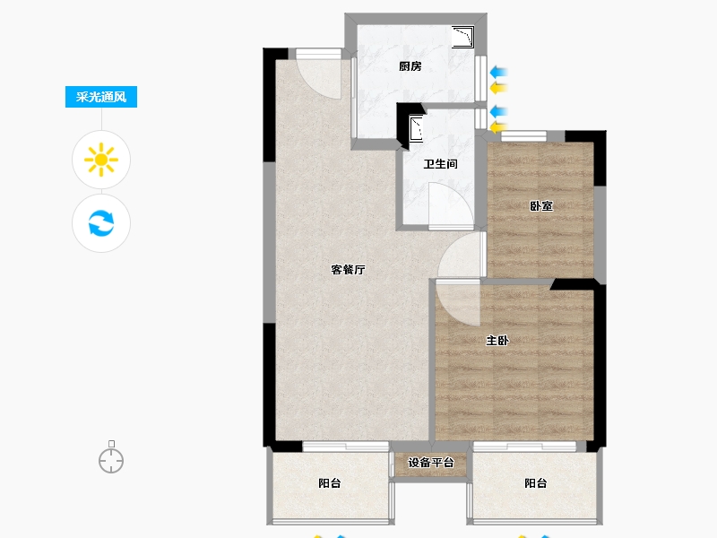 浙江省-宁波市-恒威·鸣凤府-62.00-户型库-采光通风