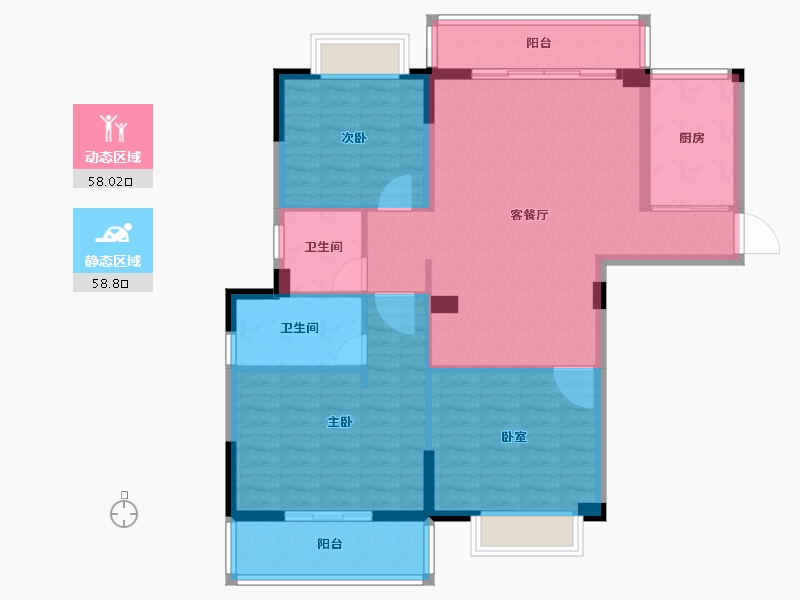 福建省-莆田市-凤达·南湖佳园-105.46-户型库-动静分区