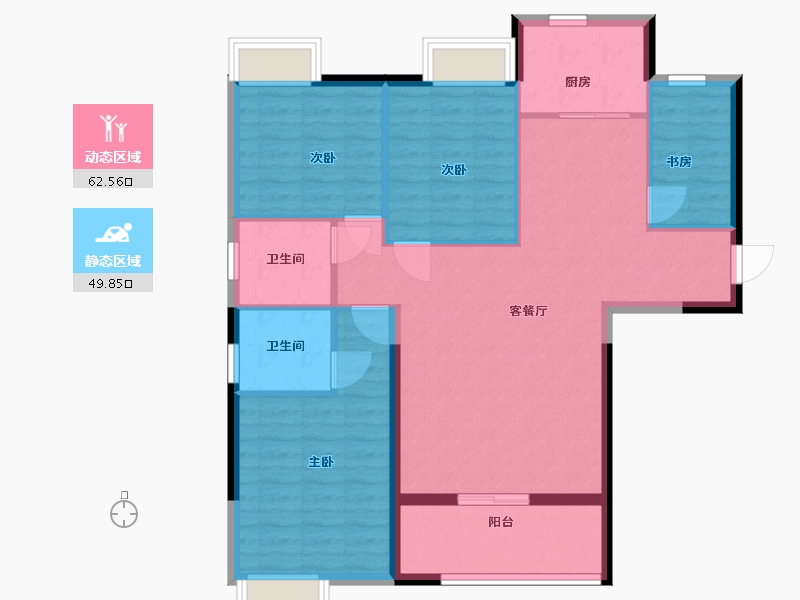 福建省-宁德市-屏南华阳小区二期-102.00-户型库-动静分区