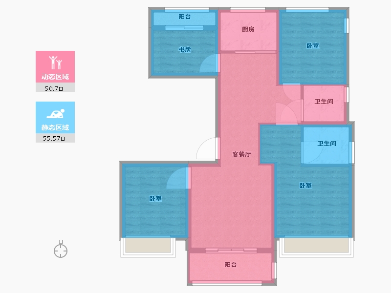 浙江省-温州市-奥体华府-95.00-户型库-动静分区