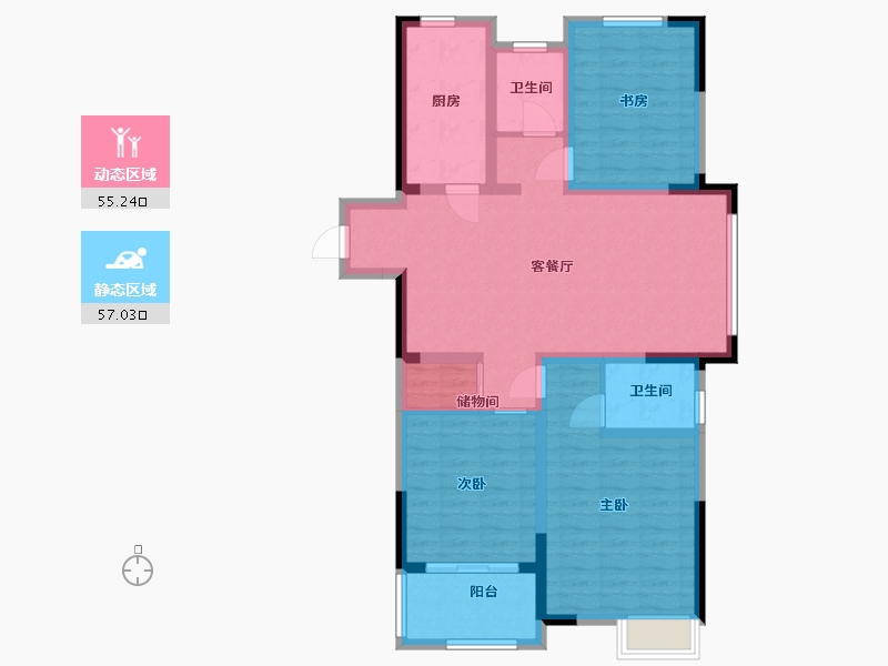 江苏省-淮安市-立孚悦府-100.00-户型库-动静分区