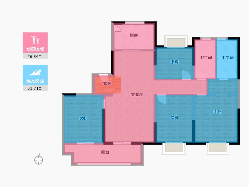 江苏省-淮安市-融创广场-114.41-户型库-动静分区