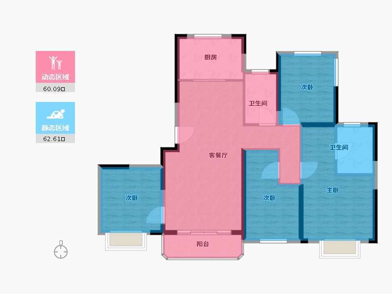 浙江省-宁波市-龙湖天琅-111.01-户型库-动静分区