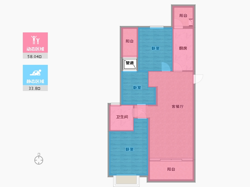 浙江省-湖州市-湖州恒大悦珑湾-82.00-户型库-动静分区