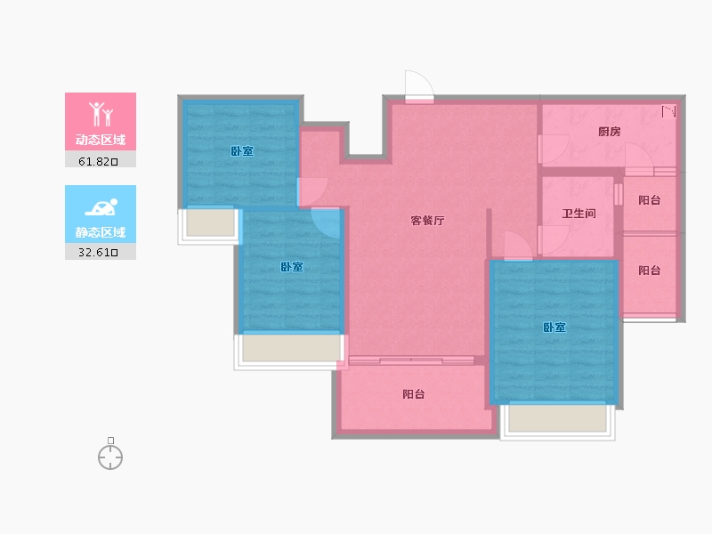 浙江省-湖州市-湖州恒大悦珑湾-84.00-户型库-动静分区