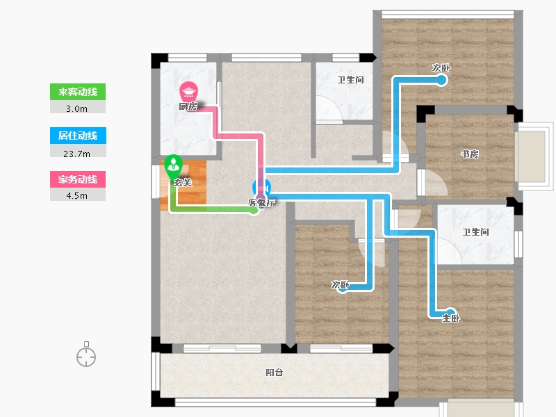 安徽省-滁州市-容大亚龙湾-90.00-户型库-动静线