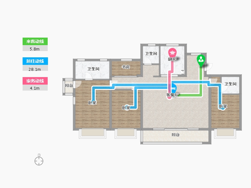 浙江省-宁波市-维科·水岸春晖-125.99-户型库-动静线