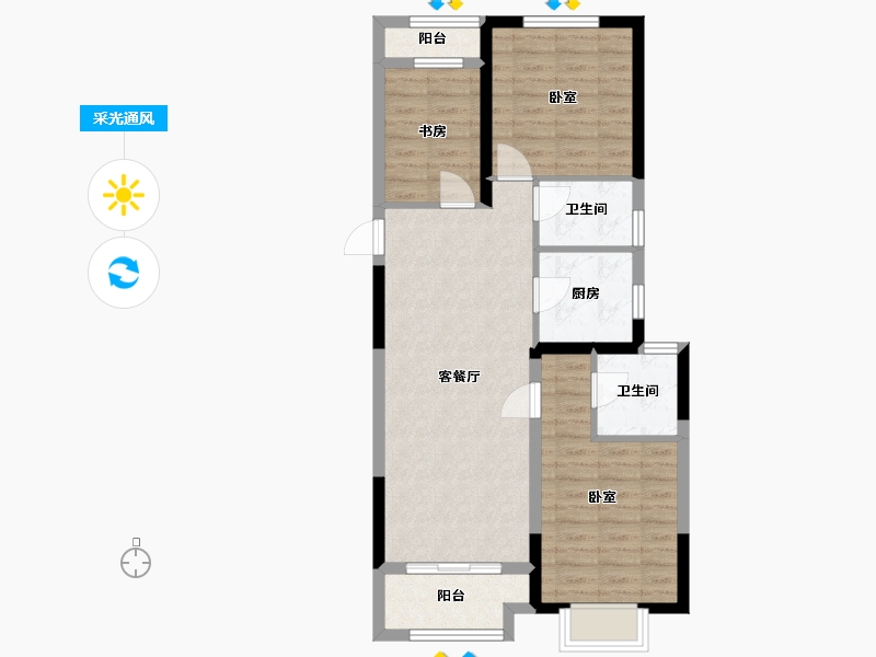 浙江省-宁波市-大爱书院小镇-74.10-户型库-采光通风