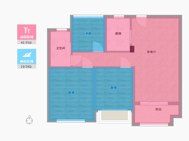 浙江省-杭州市-德信海德公园-64.98-户型库-动静分区