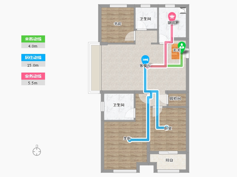 浙江省-宁波市-万科城蓝色东方-85.00-户型库-动静线