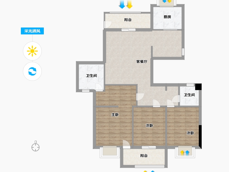 福建省-宁德市-屏南花亭小区-95.40-户型库-采光通风