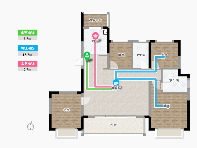 浙江省-宁波市-中国湾头·星湖湾-111.00-户型库-动静线