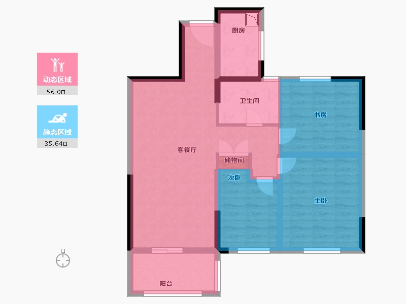 江苏省-盐城市-万泰时代城-80.94-户型库-动静分区