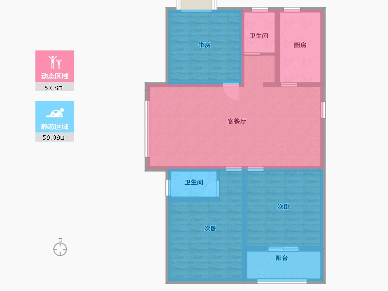 江苏省-淮安市-红日华府-100.80-户型库-动静分区