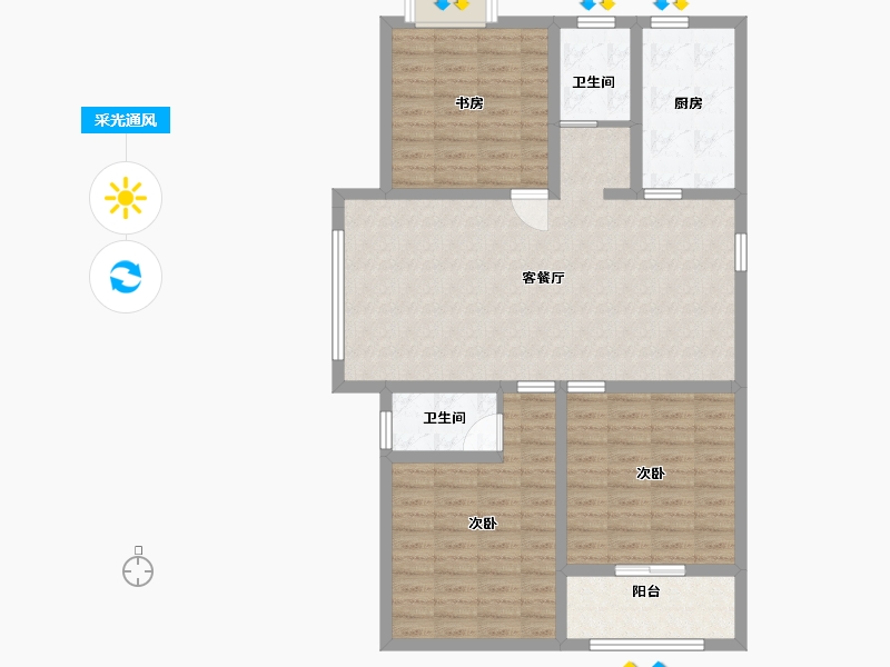 江苏省-淮安市-红日华府-100.80-户型库-采光通风