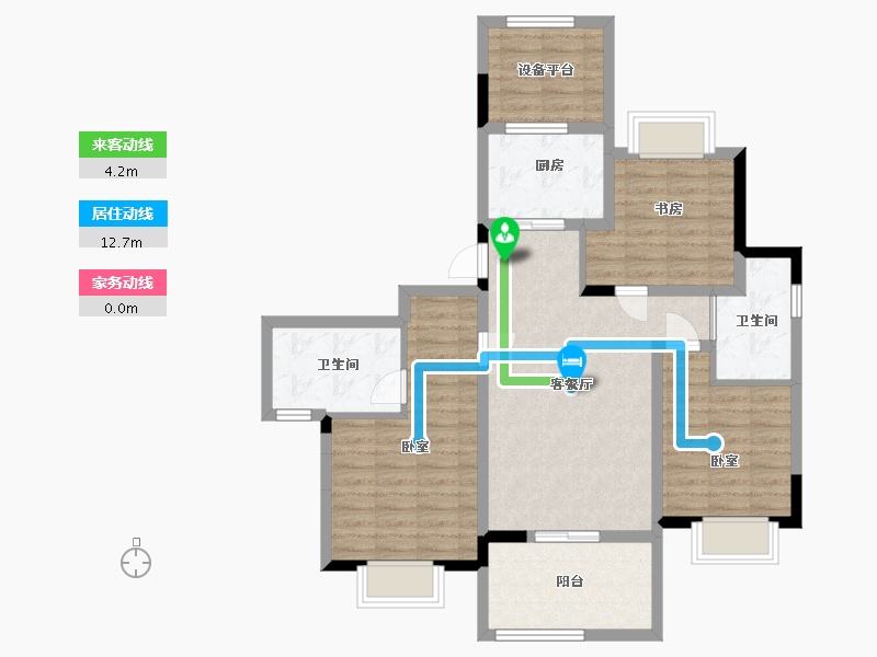 浙江省-嘉兴市-绿城·乌镇雅园-89.68-户型库-动静线