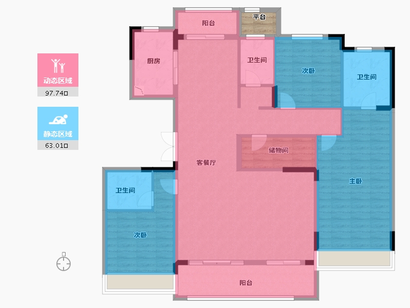 江苏省-徐州市-东方兰园-148.00-户型库-动静分区