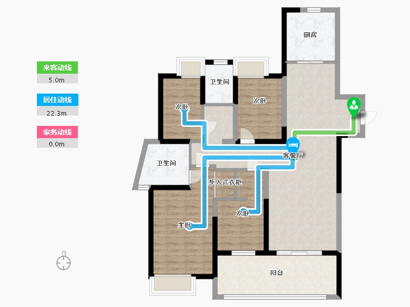 江苏省-淮安市-建华观园-公园道-106.40-户型库-动静线