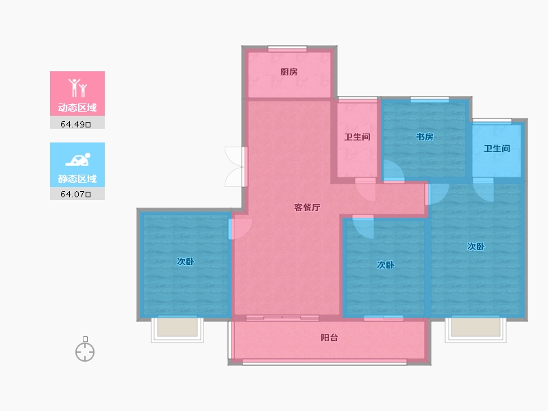 江苏省-盐城市-水木清华-115.00-户型库-动静分区