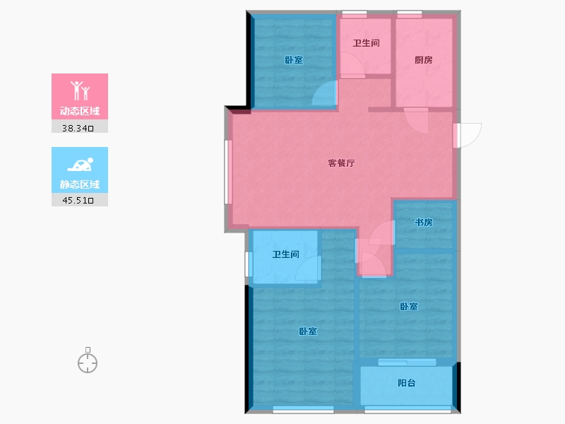 浙江省-杭州市-佳源优优锦城-75.53-户型库-动静分区